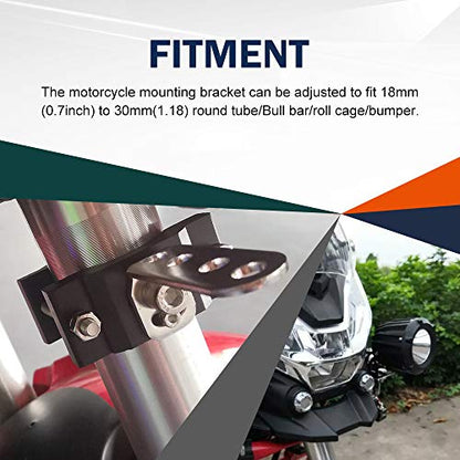 Motorcycle 1.2 Inch Mount Brackets Bicycle Car Bull Bar Holder Clamp Samman Off Road Tube Clamps Mounting Brackets for LED Light bar Work Lights Lamps 2PCS - size: 0.7'' to 1.2''