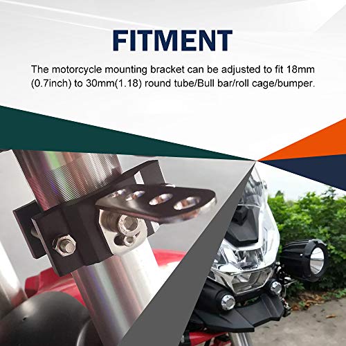Motorcycle 1.2 Inch Mount Brackets Bicycle Car Bull Bar Holder Clamp Samman Off Road Tube Clamps Mounting Brackets for LED Light bar Work Lights Lamps 2PCS (Pack of 2) - size: 0.7'' to 1.2'' (Pack of 2)