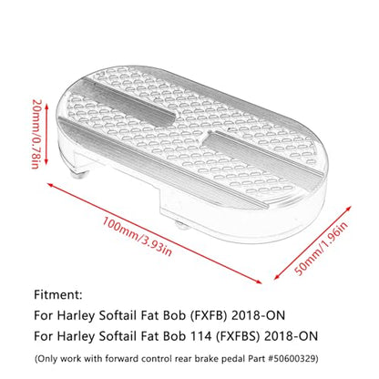 Motorcycles Foot Brake Lever Pedal Enlarge Extension Rear Brake Peg Pad Extender Compatible with Harley Softail Fat Bob (FXFB) 2018-ON and 114 (FXFBS) 2018-ON