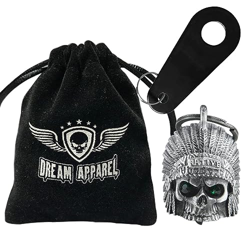 Dream Apparel Motorcycle Bell Guardian Angel Drive Away Gremlin, Biker Bell for Men Women Rider Riding, Good Luck Gift - color: Native W/ Green Eyes