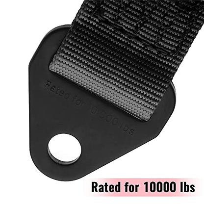 RASTP Limit Strap, Premium Quad Wrap Limit Strap Car Hauler Axle Straps Truck Wrecker Wheel Tie Down Strap with 10,000 Lb Webbing Strength (12 Inch, Black) - color: Black, size: 12 Inch