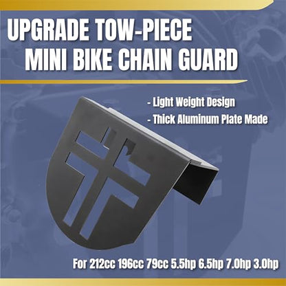 Upgraded Aluminum Mini Bike Clutch Cover Chain Guard Easy Disassembly&Lightweight for Predator 212cc 196cc Clone Engines for Coleman CT200U CT200U-EX CT100 BT200X (Black) - size: Lightweight, style: Black