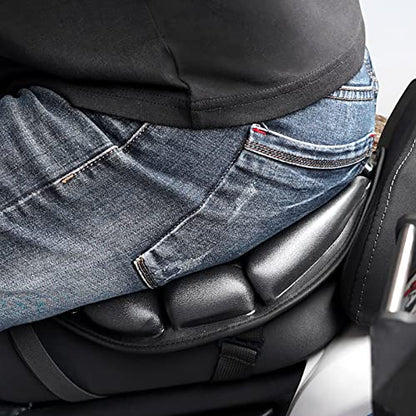 3D Air Shock Absorbing Motorcycle Seat Cushion - Air Filled Motorcycle Seat Pad Butt Protector - Breathable Motorcycle Seat Cover Reduces Pressure and Fatigue. Makes Long Rides More Comfortable