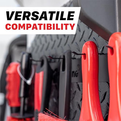 Maxshine Universal Detailing Brush Hanger (Logo) – 6 Organizer Hooks – Lightweight Wall-Mounted Design for Auto Detailing Supplies – Ideal for Garage & Mobile Use, Easy to Install Car Care Organizer - style: Logo