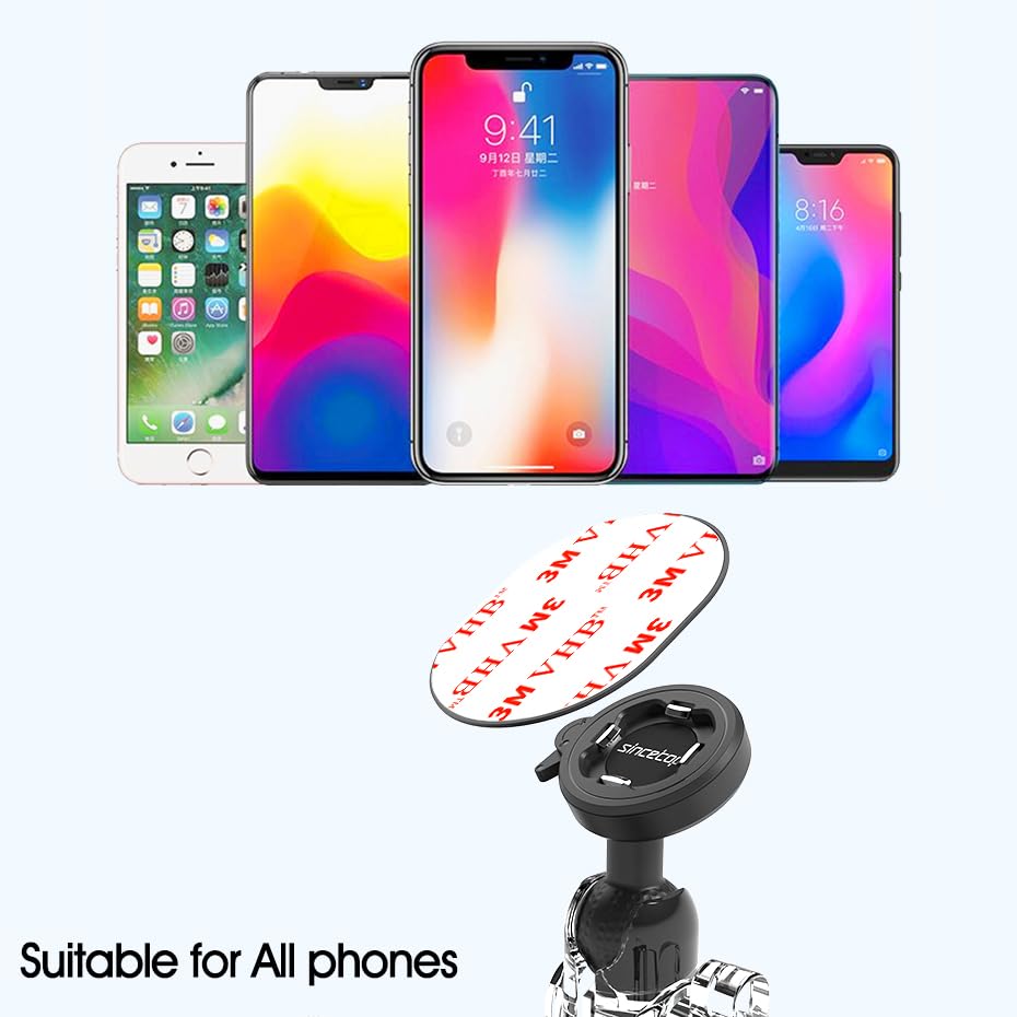 sincetop Universal 1” Ball Motorcycle Phone Mount,Quick Release Motor Bike Smartphone Holder 【Series C - 2nd Gen】 Double Socket Arm not Included - size: 【Gen2】Mount