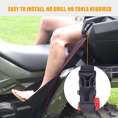 ATV Rear Passenger Foot Rest,Universal Adjustable Foldable Wear-resistant Rear Foot Pegs Compatible With Sportsman Rancher Griz (Red Piping) - color: Red Piping