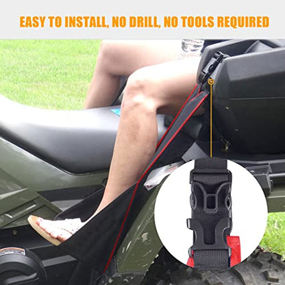ATV Rear Passenger Foot Rest,Universal Adjustable Foldable Wear-resistant Rear Foot Pegs Compatible With Sportsman Rancher Griz (Red Piping) - color: Red Piping