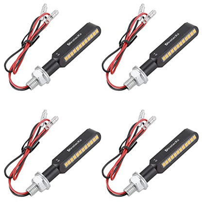 Kinstecks 4PCS Motorcycle Indicators Flowing Turn Signal Lights Motorbike Turning Indicators 12V 12LED for Motorcycle Motorbike LED Amber