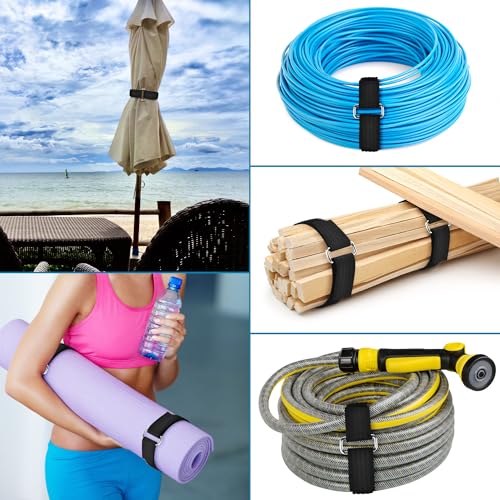 Nettbe 0.75" x39.4ft Hook and Loop Straps with 60 Buckles Adjustable Cut-to-Length Cable Ties - Reusable Nylon Fastening Tape Cable Straps for Storage or Organization (0.75in x 39.4ft) - size: 0.75in x 39.4ft