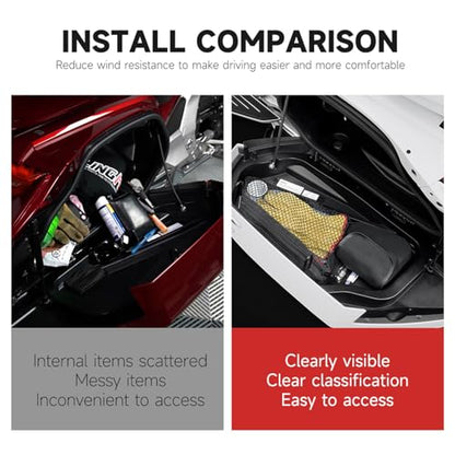 Motorcycle Saddle Bag Lid Organizers Side Case Trunk Storage Gear Bag Pocket Compatible with Honda Gold Wing Tour DCT Airbag 1800 GL1800 F6B GL 1800 2018-Up (A Pair of Bags)