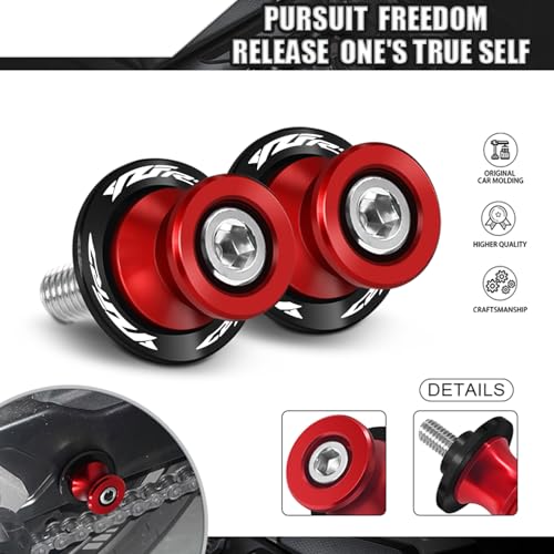 MFGZD For R7 M6 Motorcycle Swingarm Spools Slider, CNC 6MM Swingarm Spools Sliders Stand Compatible with Yamaha YZF-R7 R7 2021-2025 (Red, For R7) - size: R7 Red