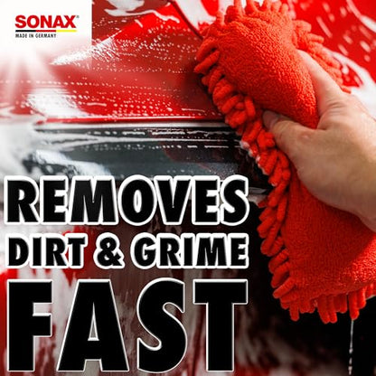 SONAX Microfiber Wash Sponge – Scratch-Free Car Wash Sponge, Ultra-Soft Microfiber, High Suds Absorption, Safe for Paint & Clear Coat