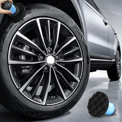 Tire Shine Applicator with 2 Heavier-Duty Detachable Foam Applicator Pads for Car Cleaning and Fine Polishing Reusable Tire Dressing Applicator for Car Truck SUV Motorcycle - style: Thickened Sponge