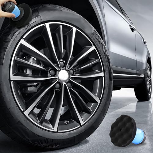 Tire Shine Applicator with 3 Heavier-duty Detachable Foam 2 liquid container 1 set of gloves for Car Cleaning and Fine Polishing Reusable Tire Dressing Applicator for Car Truck SUV Motorcycle - style: 6-piece set