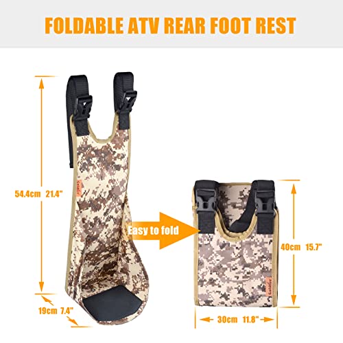 ATV Rear Passenger Foot Rest,Universal Adjustable Foldable Wear-resistant Motorcycle Rear Foot Pegs Compatible With Sportsman Rancher Griz(CAMO) - color: CAMO