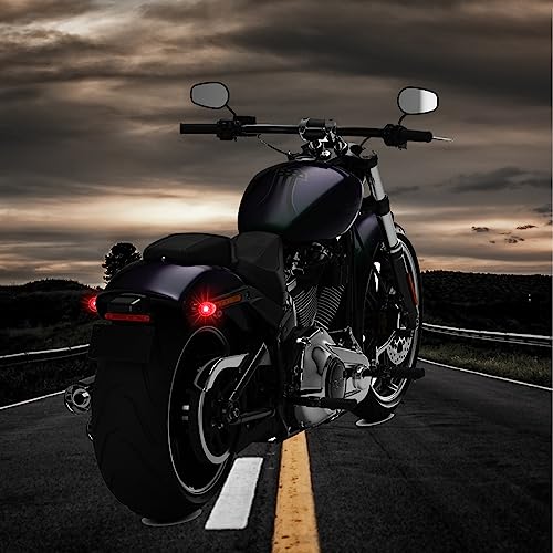 DREAMIZER 2pcs Chrome Bullet 15 LEDs Motorcycle Turn Signal Lights Front and Rear Indicator Lamps Compatible with Harley Honda Yamaha Cruiser Softail Sportster Street bike Chopper Bobber - color: Chrome#2