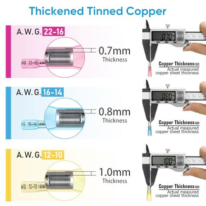 TICONN 400Pcs Heat Shrink Wire Connectors, Waterproof Automotive Marine Electrical Terminals Kit, Crimp Connector Assortment, Ring Fork Spade Butt Splices - style: 400PCS Combo