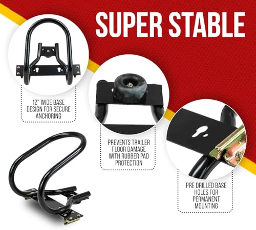 Mytee Products 7" Motorcycle Wheel Chock Steel for E-Track/X-Track System - Black (2 Pack) - size: 2 - Pack
