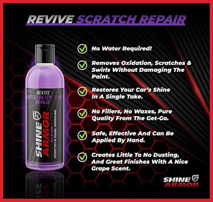 SHINE ARMOR Fortify Quick Coat & Revive Scratch Repair - Ceramic Car Coating and Scratch, Swirl, and Scuff Remover