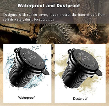GemCoo 12V USB Outlet 36W QC 3.0 Charger Socket with Power Switch, 12V/24V Charger Socket Fast Charge for Car RV Boat Marine Truck Golf Motorcycle - color: QC3.0 With Switch