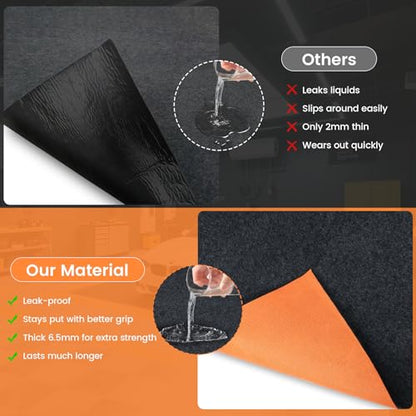 Heavy Duty Oil Spill Mat, 7' 2" x 8' 4", Premium Absorbent Oil Pad, Garage Floor Mat for Under Car, Protects Garage Floor from Spills, Drips, Splashes and Stains,Washable, Reusable - size: 7' 2" x 8' 4"