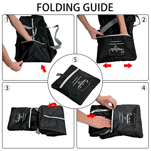 iFARADAY Foldable Duffel Bag 30" / 75L Lightweight with Water Rresistant for Travel-Black - color: Black-75L