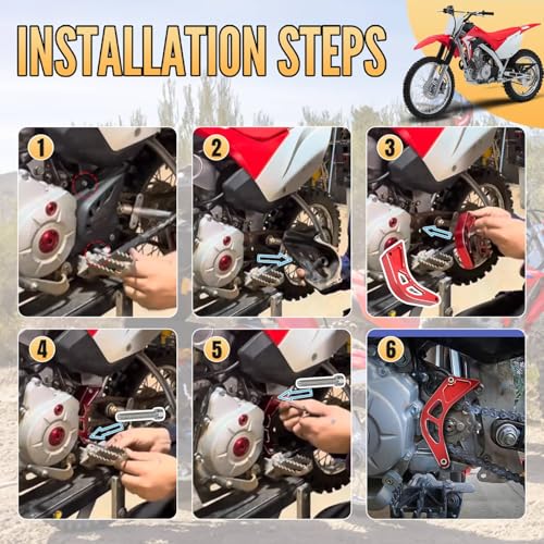 Canitu Red Front Sprocket Cover Guard,Motorcycle Aluminum Chain Guard Sprocket Engine Drive Cover Case Saver Protector Engine Case Protection for Honda CRF110 2013-2024 - color: Red