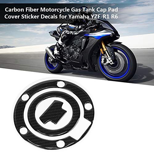 Carbon Fiber Motorcycle Tank Sticker Decals, Black, Weatherproof, for Yamaha YZF-R1 R6 FZ1 FZ6 FZ1000 FJR1300