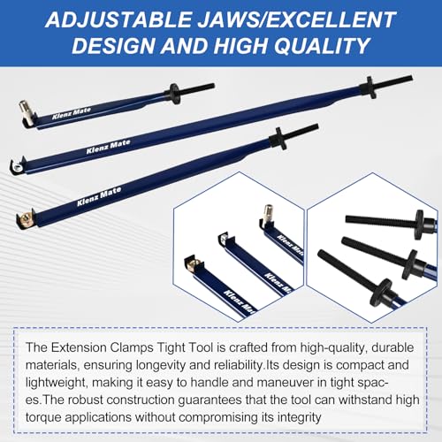 2026 Upgrade Extension Clamps Tool, ,Adjustable Jaws, Holds Nuts/Bolts/Hose/Compresses Gas Lines Clamps Tight Tool, Versatile Vise Grip for Narrow Space, 3 Different Lengths Extension Clamp Tools - color: Blue
