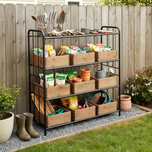 HOSY 4-Tier Metal Shoe Rack, Adjustable Shoe and Boot Storage Rack, Free Standing Utility Shelf (Black) - color: Black