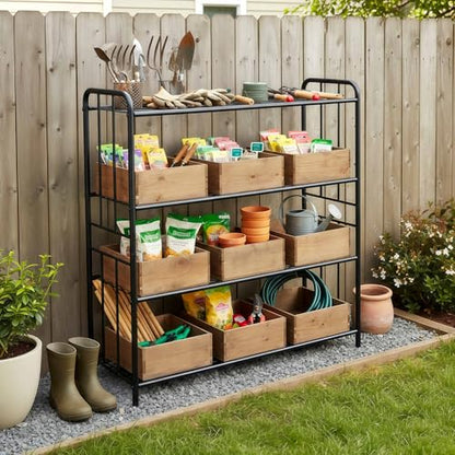 HOSY 4-Tier Metal Shoe Rack, Adjustable Shoe and Boot Storage Rack, Free Standing Utility Shelf (Black) - color: Black