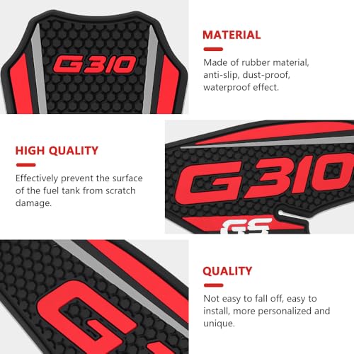 for G310GS g310gs 2024 2023 2022 2021-2017 Accessories Fuel Tank pad Fuel Tank Knee pad Motorcycle Fuel Tank Traction pad Fuel Tank Sticker Tank Grip (Red)