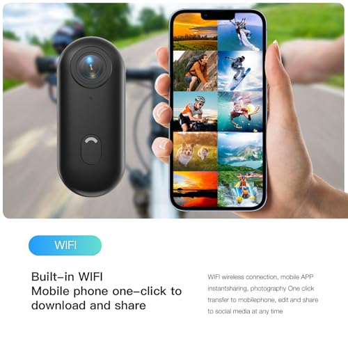 H7 128GB 1080P Thumb Action Camera, Mini Body Cameras, Wearable Pocket Vlogging Camera with Magnetic Lanyard, Small Portable Body Cam Helmet Cam for Work, Cycling, Travel, Pet Walking(128G) - size: 128G