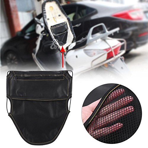 KIMISS Motorcycle Under Seat Bag, PU Leather Motorcycle Scooter Under Seat Storage Pouch Bag Organizer