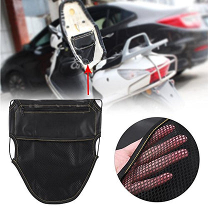 KIMISS Motorcycle Under Seat Bag, PU Leather Motorcycle Scooter Under Seat Storage Pouch Bag Organizer