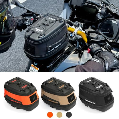 Rhinowalk Motorcycle Tank Bag 5L-6.5L with Strong Magnetic Quick Release Magnetic Tank Bag with Rain Cover fits Harley Davidson, Indian, Honda, Yamaha, Suzuki and More-Black - color: Black