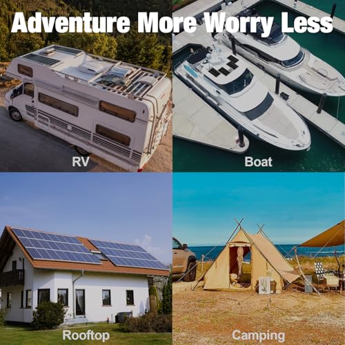 SOLPERK 200 Watt Solar Panels, 2PCS 12V 100 Watt Solar Panel High-Efficiency, 200W Solar Panel for Home, RV, Camping, Marine, Rooftop, Off-Grid Applications - size: 200W Single Panel