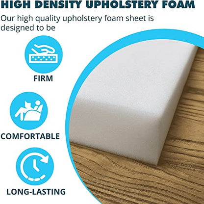 Foamma 1" x 24" x 72" High Density Upholstery Foam Cushion,Seat Replacement, Upholstery Sheet, Foam Padding Made in USA, 2 Pack - color: High Density, size: 1" x 24" x 72", style: 2 Pack
