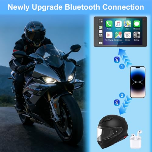 2026 YZW 6.5 Inch for BMW Waterproof Motorcycle CarPlay with GPS Navigation, Wireless Bluetooth, HD Touch Screen, Lossless Installation/TPMS/Plug&Play, Light Sensor - size: BM 6.5"+HD Screen+Lossless Installation