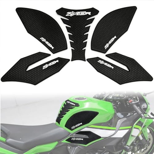 5PCS Motorcycle Fuel Tank Pad Sticker Protector Anti Slip Tank Grip Sticker Compatible with Ninja ZX 6R ZX-6R ZX636 2013-2024 2025 2026 ZX6R Accessories Side Decals Stickers