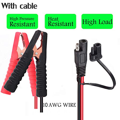 10AWG Battery Alligator Clips,SAE Quick Release Adapter to Alligator Clips with 2FT,SAE Clip Connectors Extension Charging Cable for Cars Motorcycles - size: 10AWG Alligator Clip to SAE