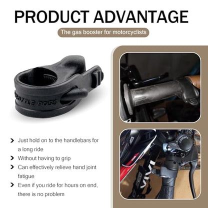2 PCS Motorcycle Throttle Modification Aid, Throttle Assist Cruise Control Handle Effort-Saving Support Clamp, Accelerator Handle Rocker Bracket, Universal for Most Motorcycles (Black)