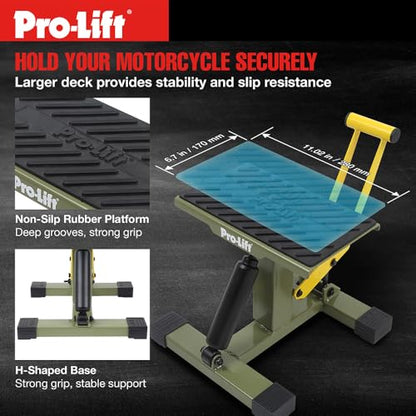 Pro-Lift Dirt Bike Stand Lift– 440 lbs Capacity and Hydraulic Motorcycle Jack Lift Operation, Adjustable Height Hoist Table, for Dirt Pit Bike Repair, Maintenance, Dirt Bike Accessories