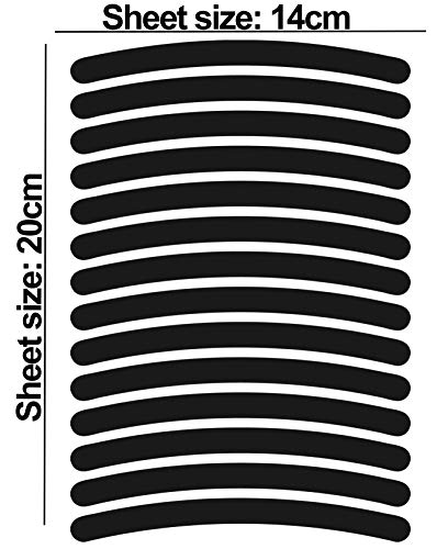 14pcs High Visibility Warning Reflective Stripes Rim Stickers Bike Bicycle Kit Decals Black Reflector Highly Night Safety Sign Visibility Universal Self - Adhesive D 54