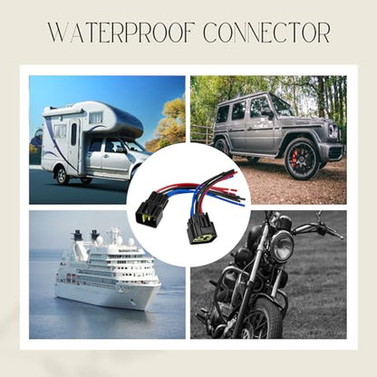 6 Pin Waterproof Connector,Waterproof Electrical Car Auto Wire Connector,16AWG Male Female Quick Disconnect Wire Connectors for Car Truck Motorcycle Marine Boat(3Pack) - size: 6pin way