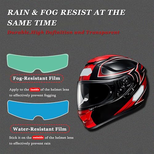 4 PCS Motorcycle Helmet Visor Anti Fog Film for AGV AX-8 Dual 2012-2015, Rain Resistant HD Helmet Shield Films, Clear Patch, Anti-Steaming Insert, Clear Vision