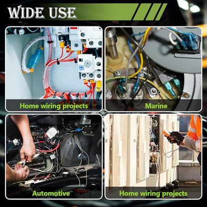 Twidec/Quick Splice Wire Terminals T-TAP Disconnect Self-Stripping 22-10 AWG with Nylon Fully Insulated Male Spade Electrical Terminals Kit for Automotive with Wire Crimper Tool - color: Multicoloured Nylon 80PCS+3-in-1 Crimper Tool