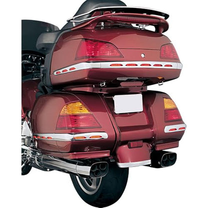 Kuryakyn 3202 Motorcycle Lighting Accent Accessory: Single Circuit LED Saddlebag Molding Set with Red Lens for 2001-10 Honda Gold Wing GL1800 Motorcycles, Chrome , black