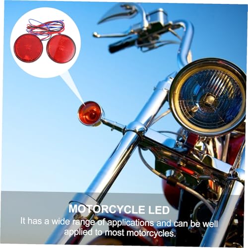 2Pcs LED Motorcycle Tail Light Reflector Brake Stop Signal Light Durable Reflectors for Motorbikes Atvs and Electric Vehicles Safety Reminder Warning Function