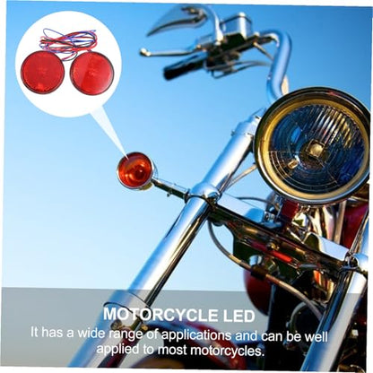 2Pcs LED Motorcycle Tail Light Reflector Brake Stop Signal Light Durable Reflectors for Motorbikes Atvs and Electric Vehicles Safety Reminder Warning Function